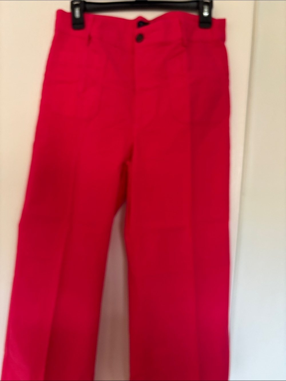 Bright Red High-Waist Trousers